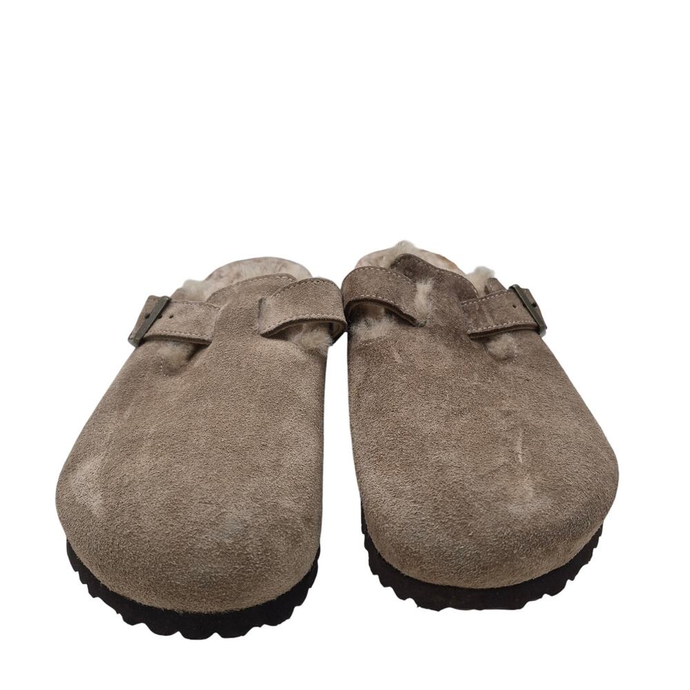 Birkenstock Boston Shearling Clog Taupe Leather Slip-ons clogs Men's 42 US 9-9.5 - Picture 7 of 8